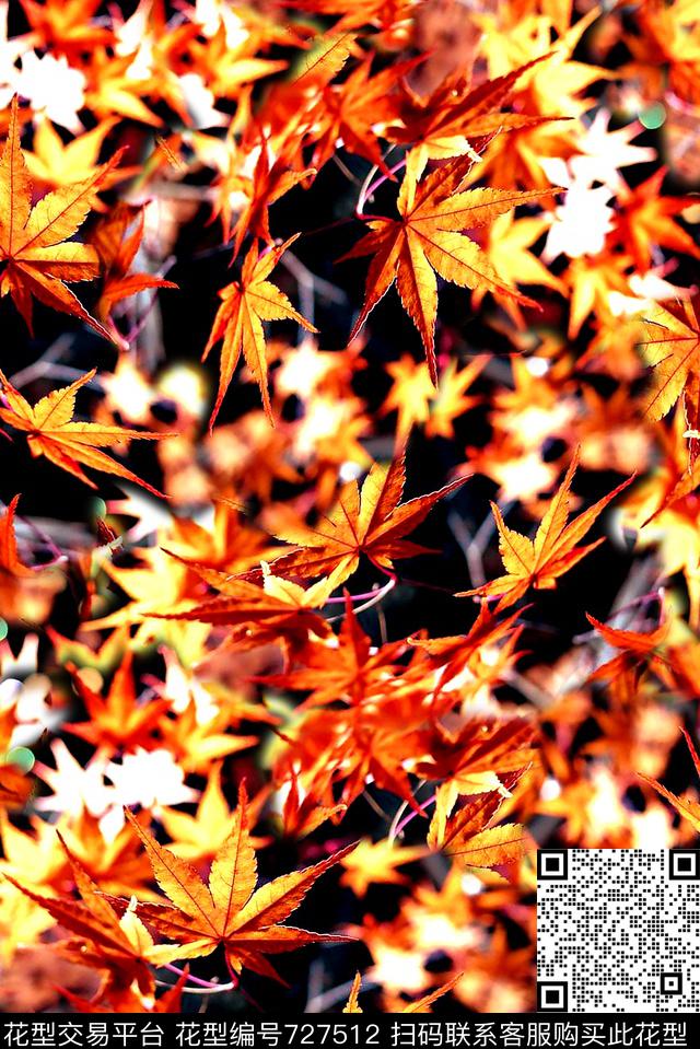 抽象手绘水彩画植物树叶子数码印花时尚潮流女装裙子长裙纹理印花欧美复古大牌男装夹克外套卫衣肌理纹印花数码印花华亿平台下载（图片编号: 727512） - 瓦栏（Walan）