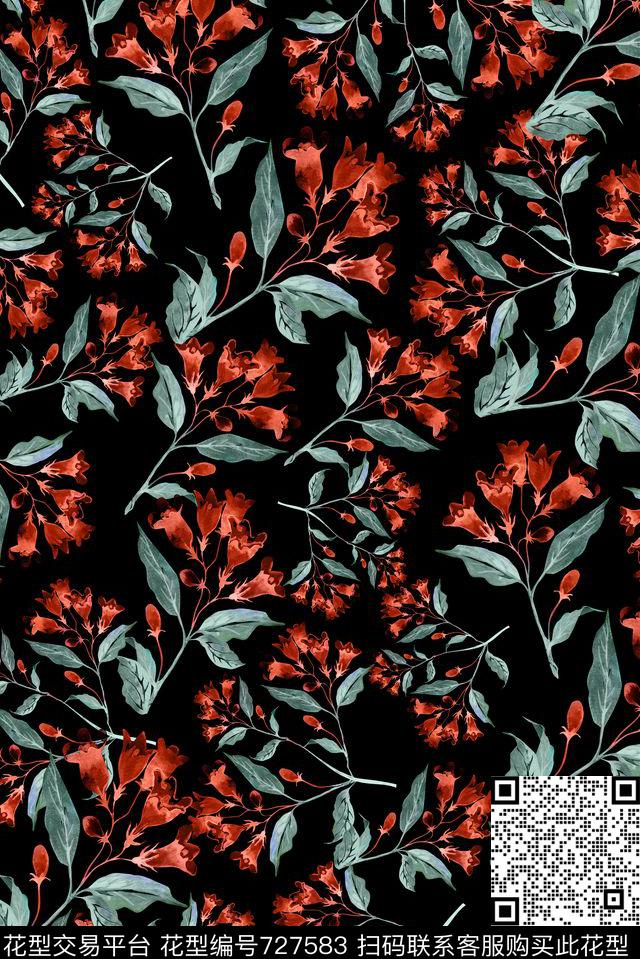 经典红绿搭配数码印花华亿平台下载（图片编号: 727583） - 瓦栏（Walan）