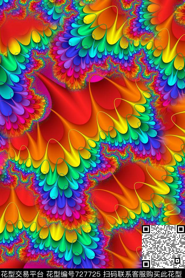 抽象肌理分形数码印花华亿平台下载（图片编号: 727725） - 瓦栏（Walan）