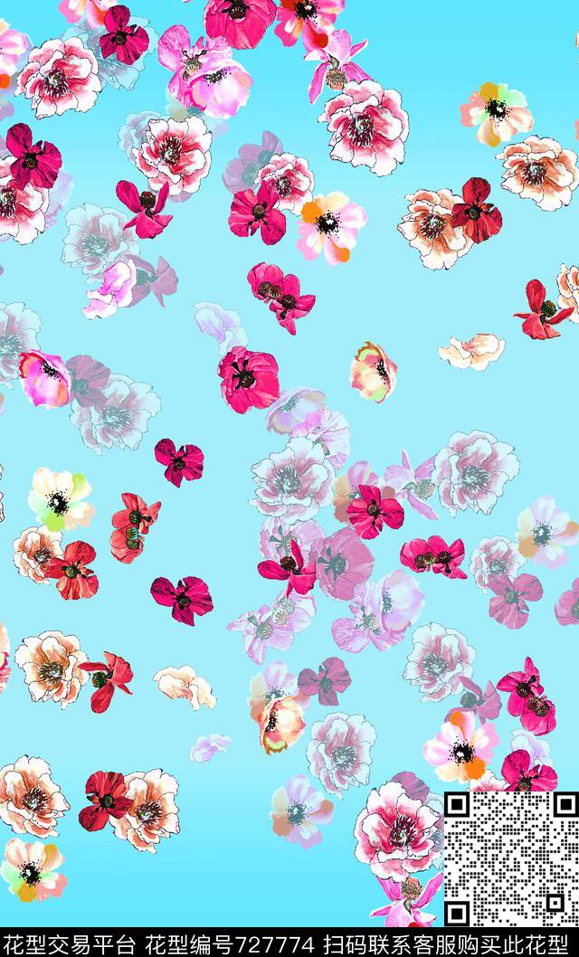 披肩长巾女装定位数码印花华亿平台下载（图片编号: 727774） - 瓦栏（Walan）