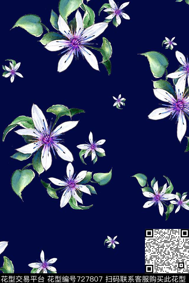 花卉小碎花女装数码印花华亿平台下载（图片编号: 727807） - 瓦栏（Walan）