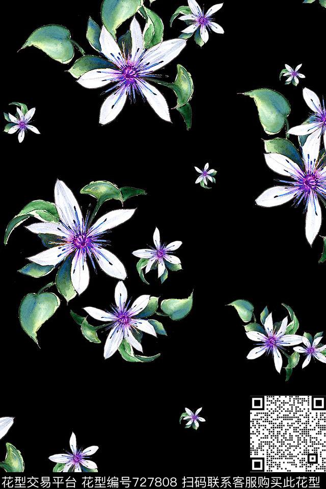 花卉小碎花女装数码印花华亿平台下载（图片编号: 727808） - 瓦栏（Walan）