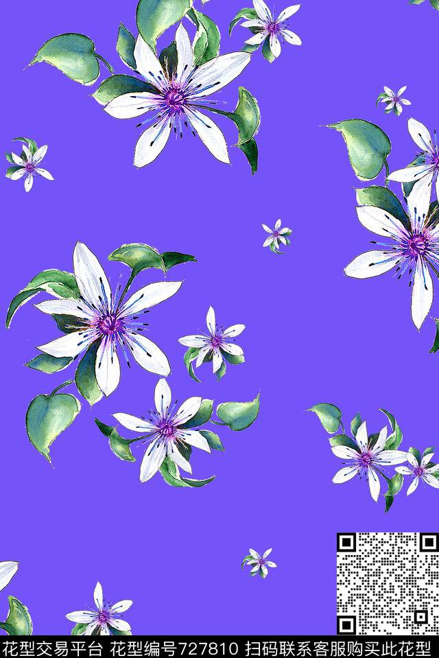 花卉小碎花女装数码印花华亿平台下载（图片编号: 727810） - 瓦栏（Walan）