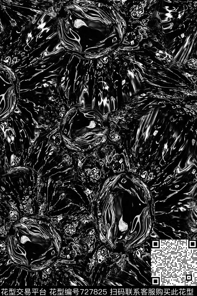 抽象男装肌理数码印花华亿平台下载（图片编号: 727825） - 瓦栏（Walan）