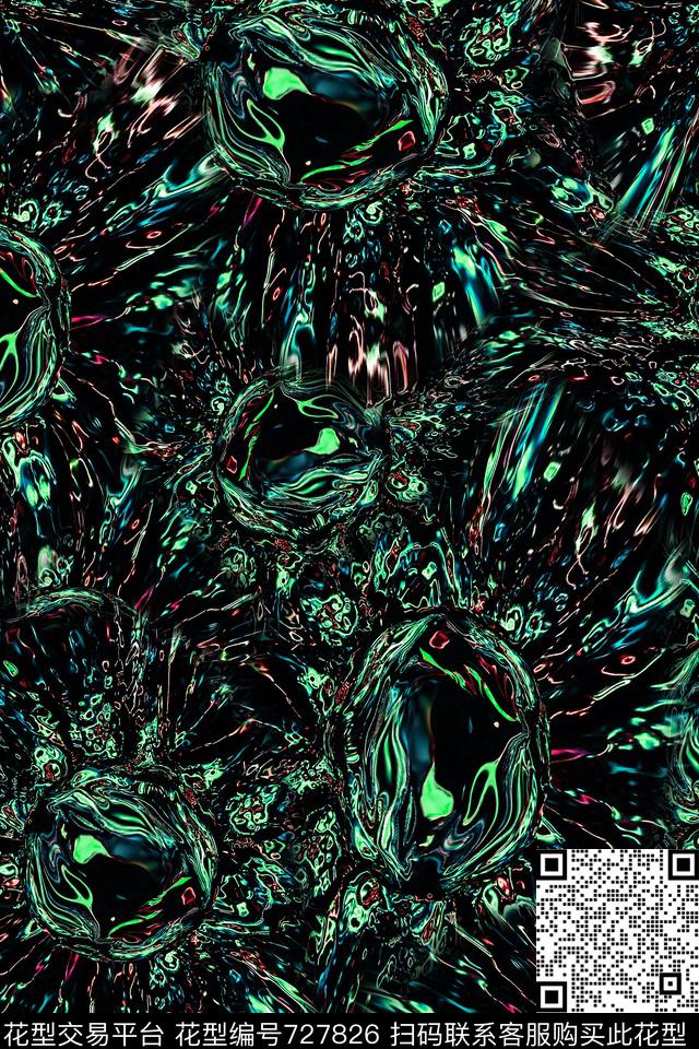 抽象男装肌理数码印花华亿平台下载（图片编号: 727826） - 瓦栏（Walan）