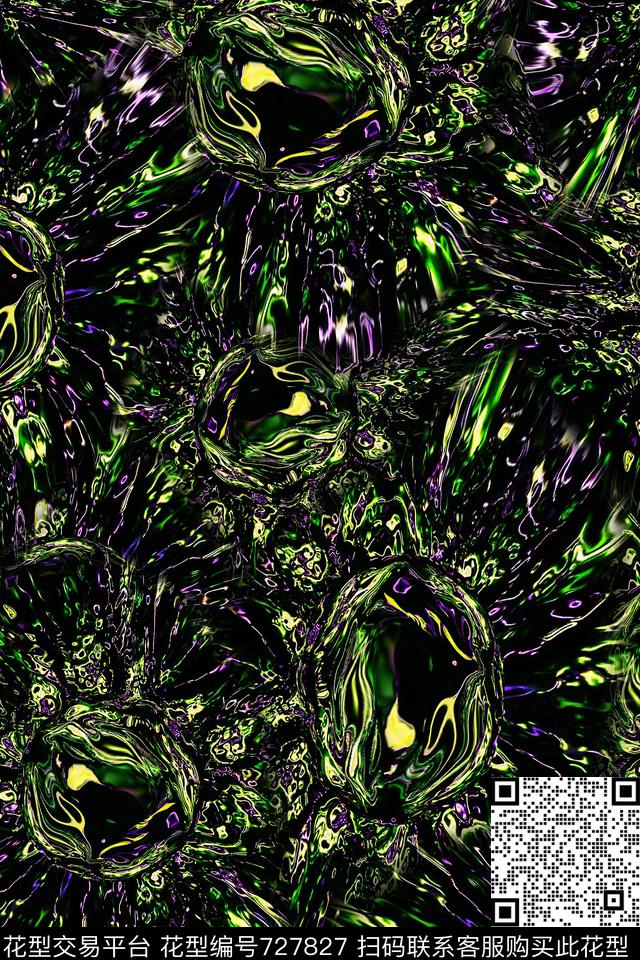 抽象男装肌理数码印花华亿平台下载（图片编号: 727827） - 瓦栏（Walan）