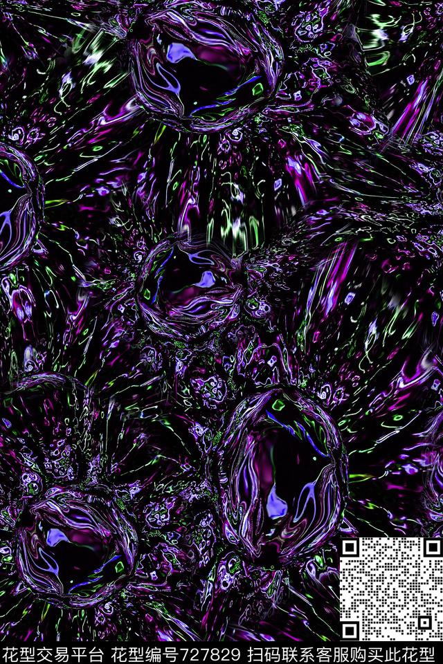 抽象男装肌理数码印花华亿平台下载（图片编号: 727829） - 瓦栏（Walan）