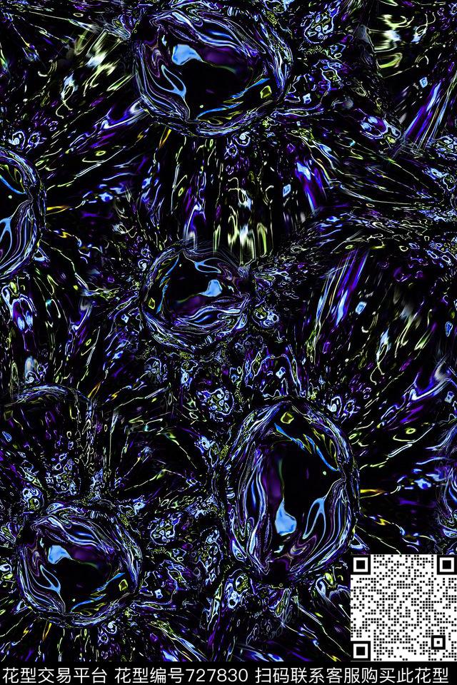 抽象男装肌理数码印花华亿平台下载（图片编号: 727830） - 瓦栏（Walan）