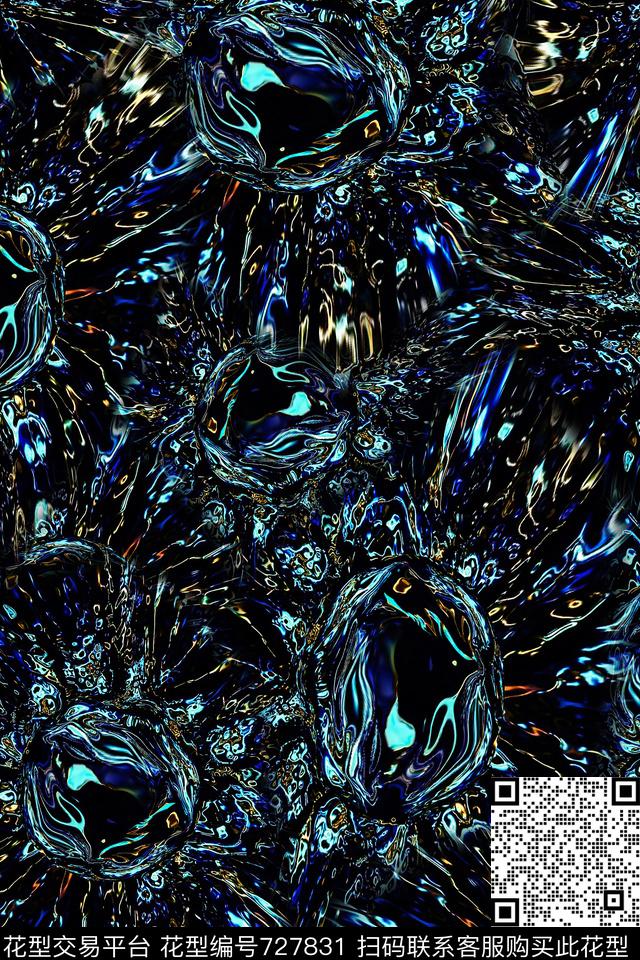 抽象男装肌理数码印花华亿平台下载（图片编号: 727831） - 瓦栏（Walan）