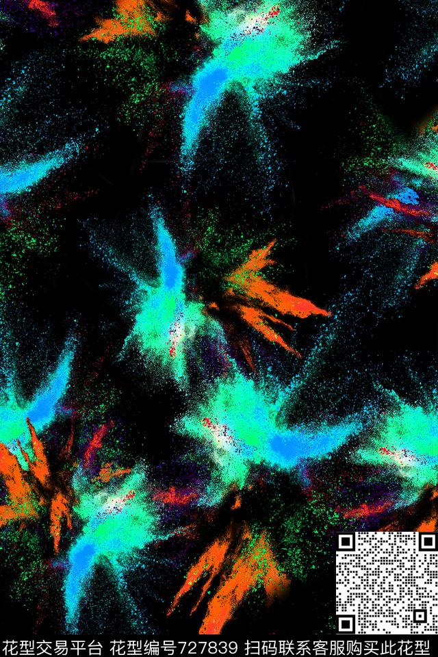 水彩抽象女装数码印花华亿平台下载（图片编号: 727839） - 瓦栏（Walan）