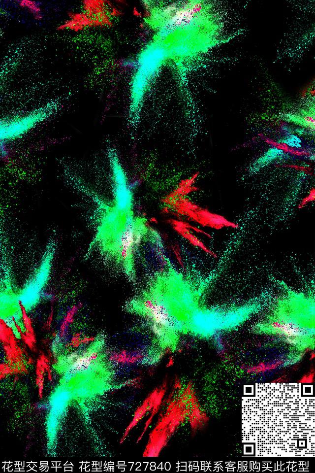 水彩抽象女装数码印花华亿平台下载（图片编号: 727840） - 瓦栏（Walan）