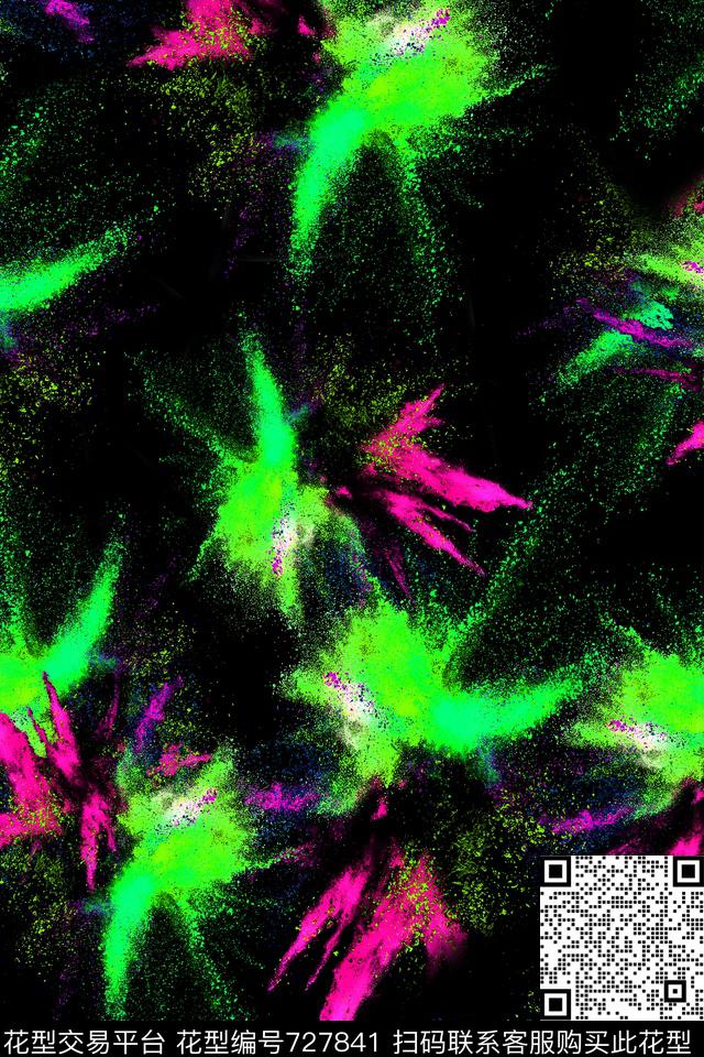 水彩抽象女装数码印花华亿平台下载（图片编号: 727841） - 瓦栏（Walan）