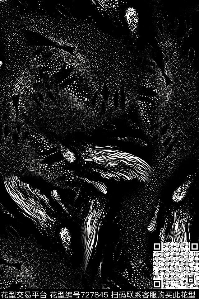 抽象男装肌理数码印花华亿平台下载（图片编号: 727845） - 瓦栏（Walan）