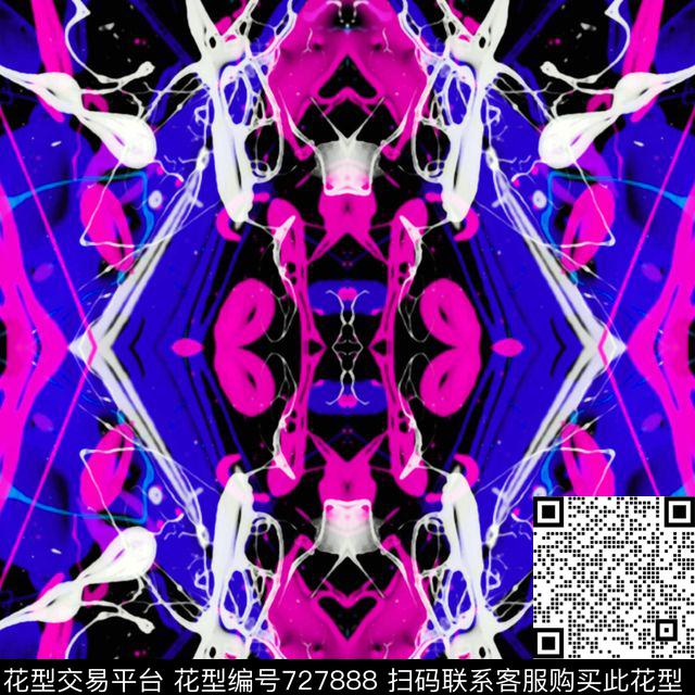 笔触泼墨油墨数码印花华亿平台下载（图片编号: 727888） - 瓦栏（Walan）