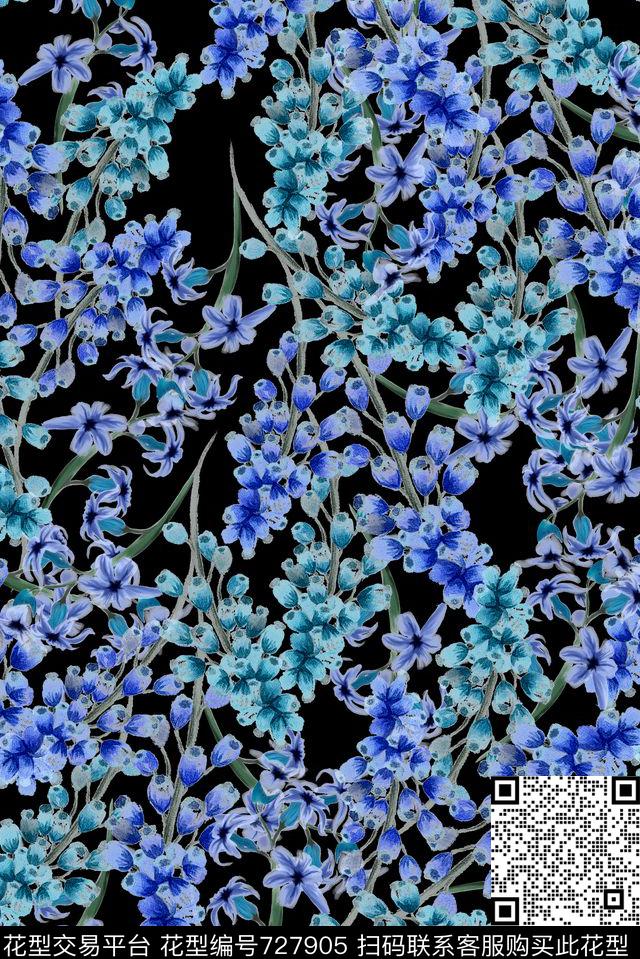 手绘满版小碎花数码印花华亿平台下载（图片编号: 727905） - 瓦栏（Walan）