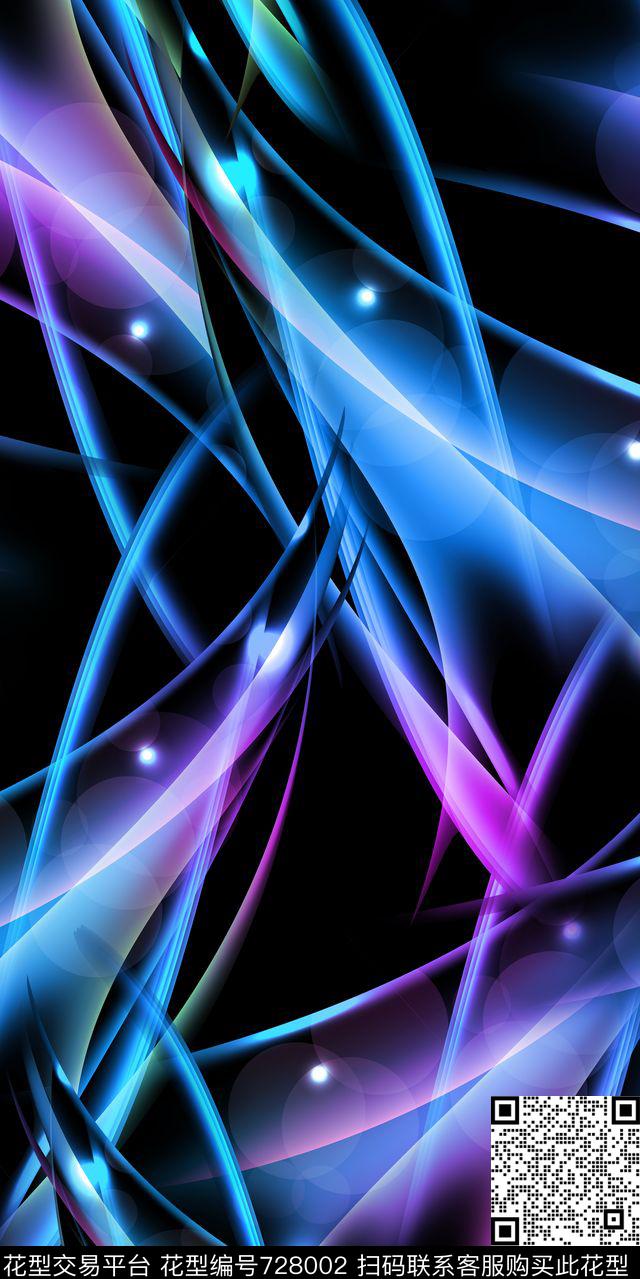 几何抽象线条数码印花华亿平台下载（图片编号: 728002） - 瓦栏（Walan）