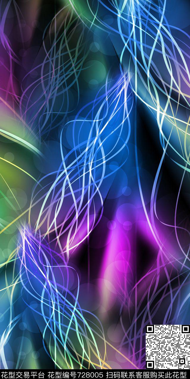 线条几何抽象数码印花华亿平台下载（图片编号: 728005） - 瓦栏（Walan）