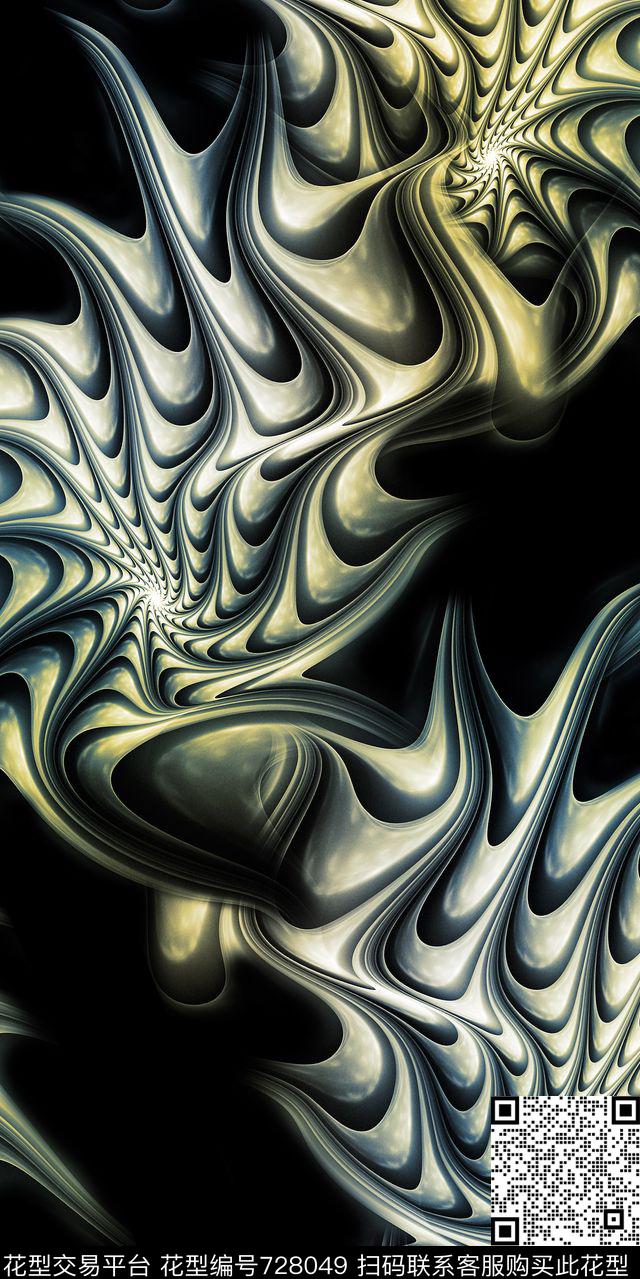 线条几何抽象数码印花华亿平台下载（图片编号: 728049） - 瓦栏（Walan）