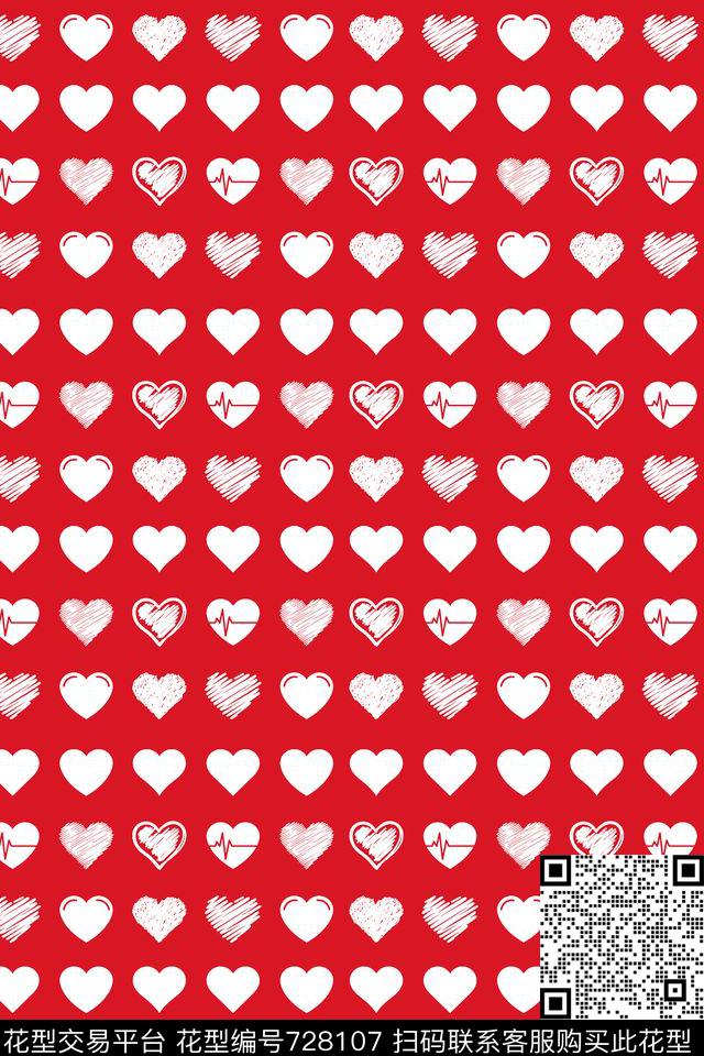 卡通爱心童趣传统印花华亿平台下载（图片编号: 728107） - 瓦栏（Walan）