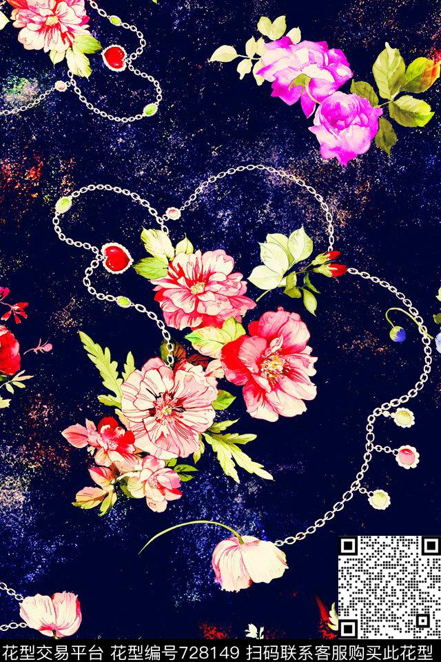 数码印花肌理链条数码印花华亿平台下载（图片编号: 728149） - 瓦栏（Walan）