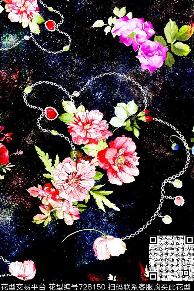 数码印花肌理链条数码印花华亿平台下载（图片编号: 728150） - 瓦栏（Walan）