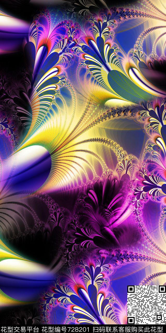 色块线条抽象数码印花华亿平台下载（图片编号: 728201） - 瓦栏（Walan）