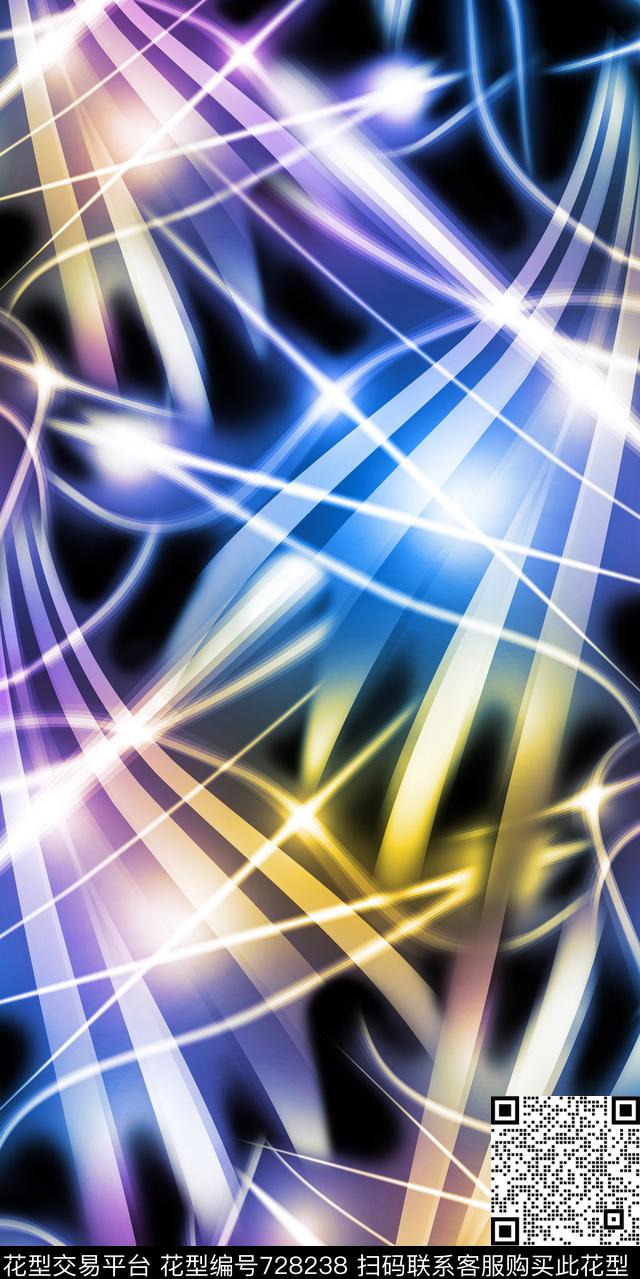 线条东南亚抽象数码印花华亿平台下载（图片编号: 728238） - 瓦栏（Walan）