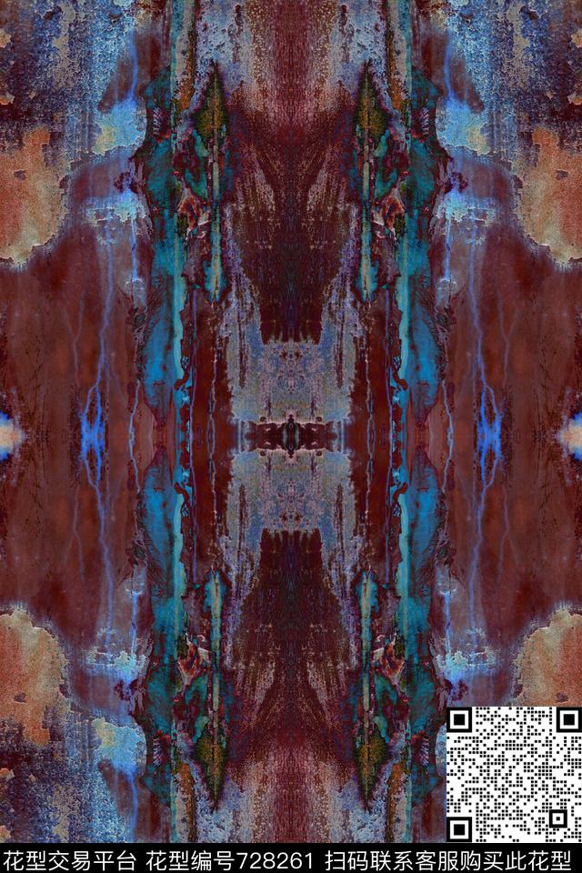 抽象纹理复古数码印花华亿平台下载（图片编号: 728261） - 瓦栏（Walan）