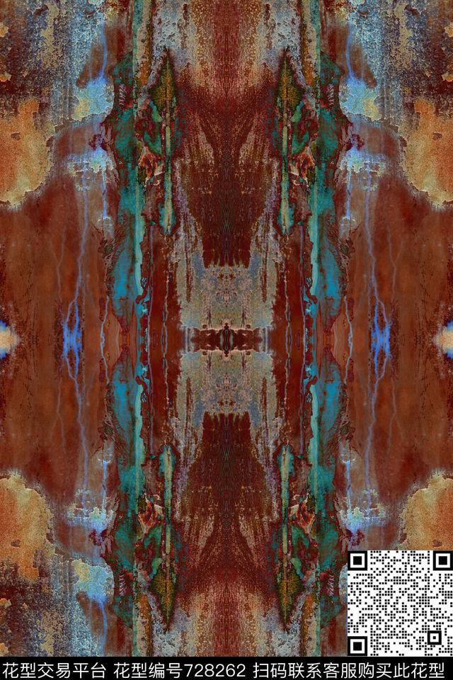 抽象纹理复古数码印花华亿平台下载（图片编号: 728262） - 瓦栏（Walan）
