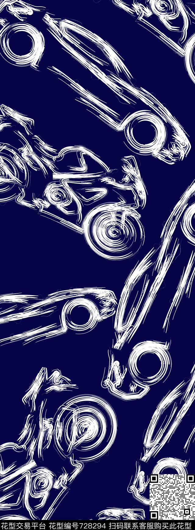 卡通汽车摩托车传统印花华亿平台下载（图片编号: 728294） - 瓦栏（Walan）