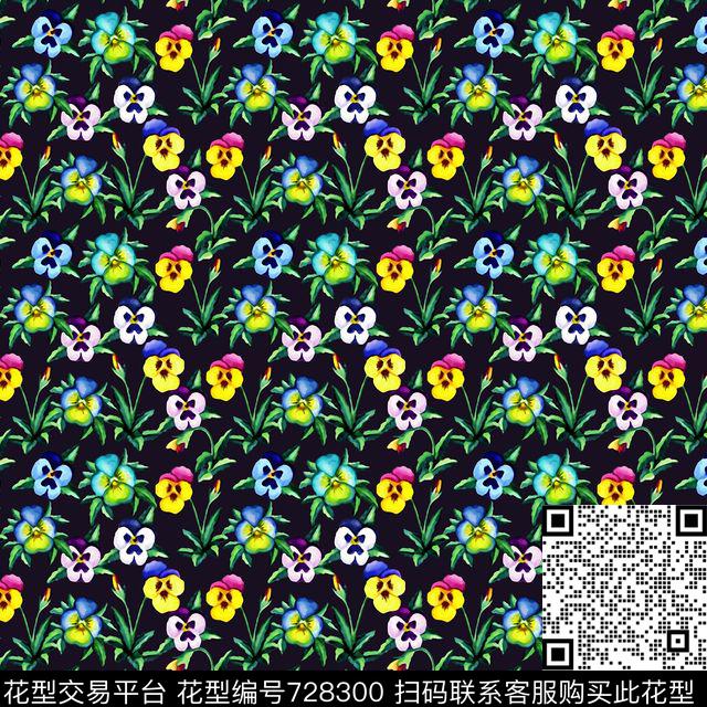 女装大花花卉数码印花华亿平台下载（图片编号: 728300） - 瓦栏（Walan）