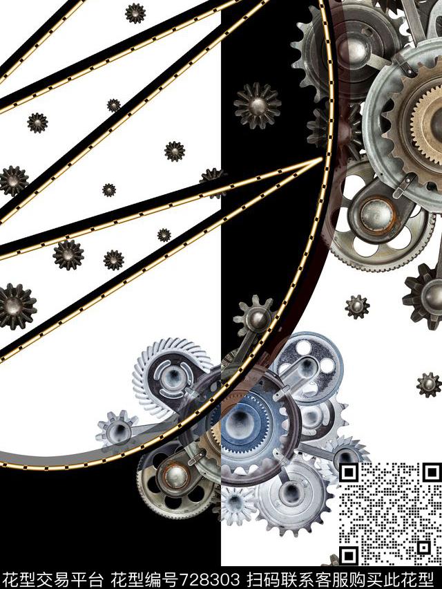 金属男装大牌风数码印花华亿平台下载（图片编号: 728303） - 瓦栏（Walan）