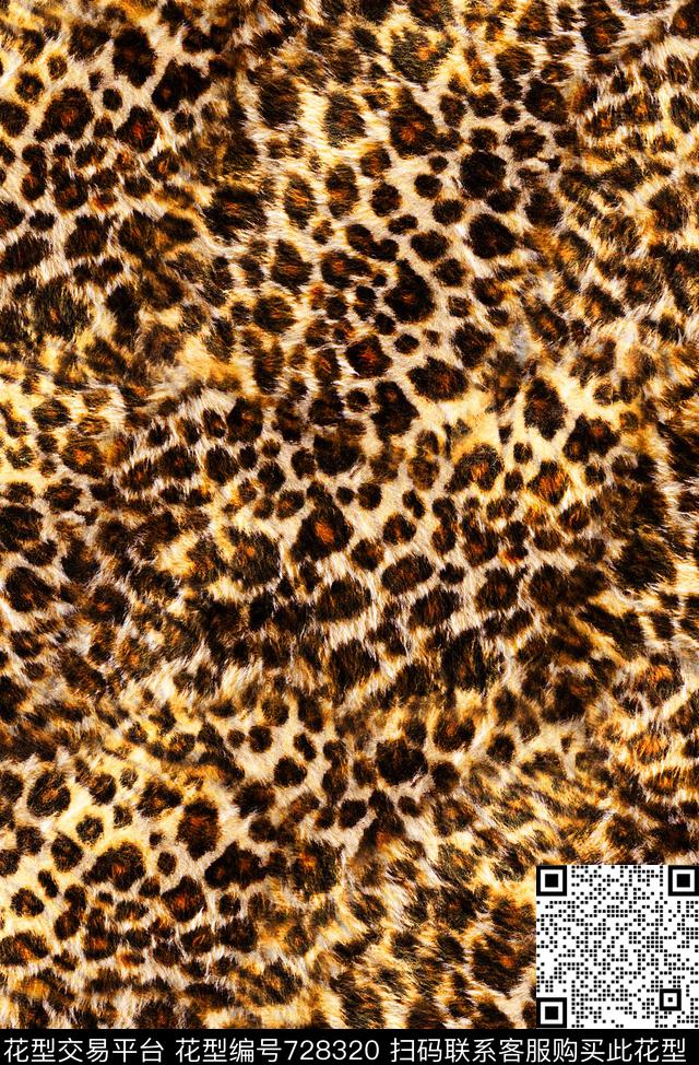 抽象手绘动物纹里豹纹数码印花时尚潮流女装裙子印花复古包包印花数码印花华亿平台下载（图片编号: 728320） - 瓦栏（Walan）
