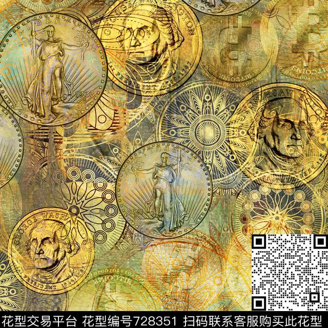 钱币金币金属圈数码印花华亿平台下载（图片编号: 728351） - 瓦栏（Walan）
