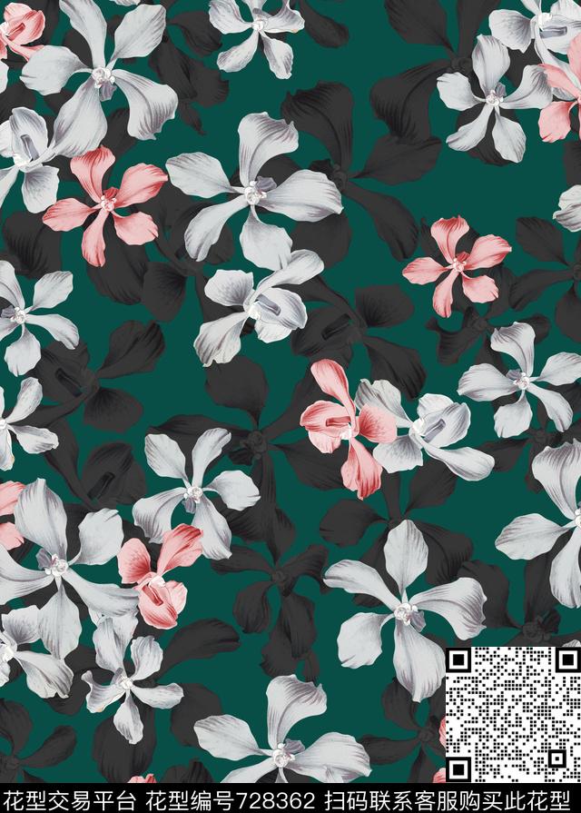 乱花花朵花卉数码印花华亿平台下载（图片编号: 728362） - 瓦栏（Walan）