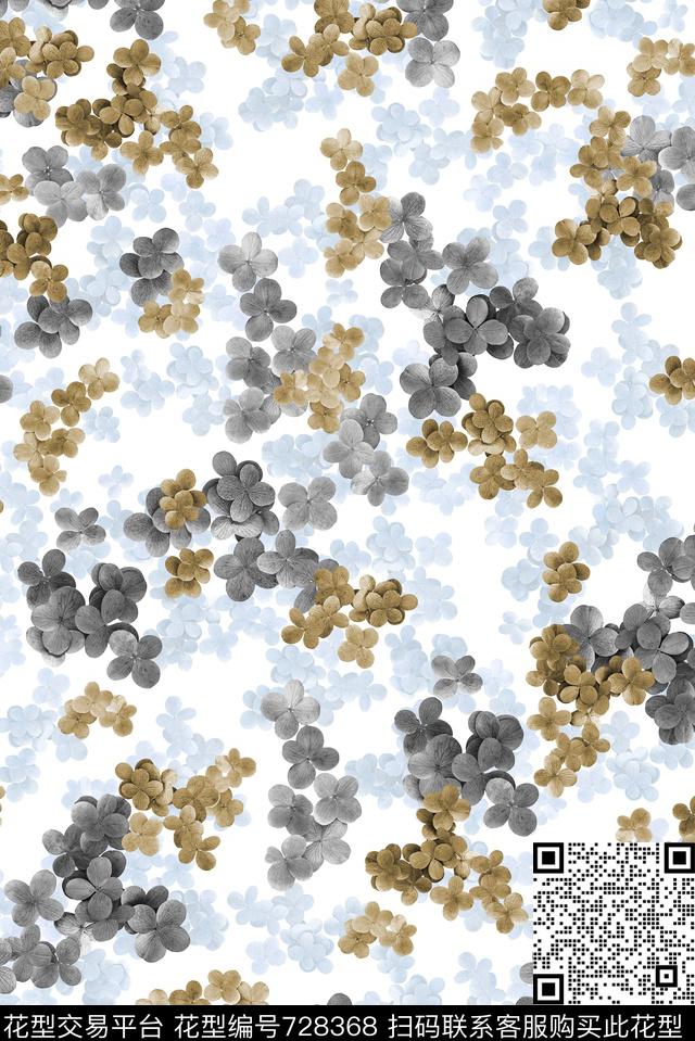 小碎花花朵花卉数码印花华亿平台下载（图片编号: 728368） - 瓦栏（Walan）