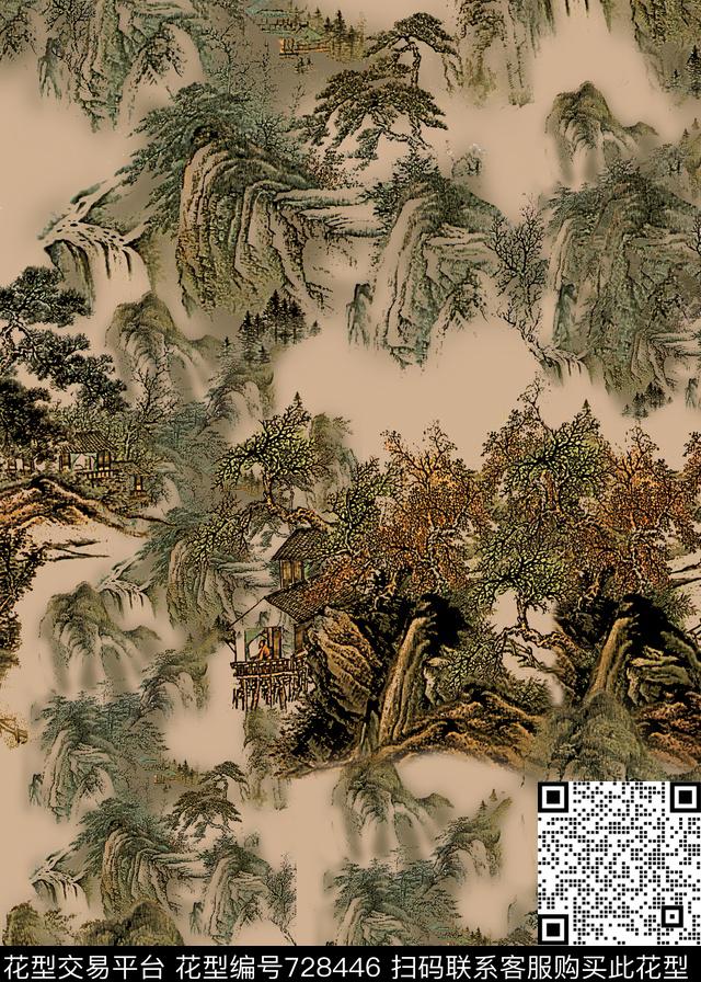 Chinesewindmountains数码印花华亿平台下载（图片编号: 728446） - 瓦栏（Walan）