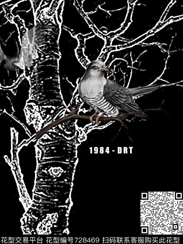 树鸟男装T恤华亿平台数码印花华亿平台下载（图片编号: 728469） - 瓦栏（Walan）