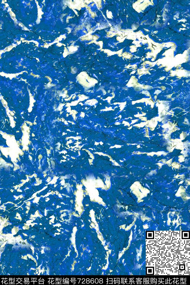 大理石撞色大理石拼花蓝色大理石数码印花华亿平台下载（图片编号: 728608） - 瓦栏（Walan）