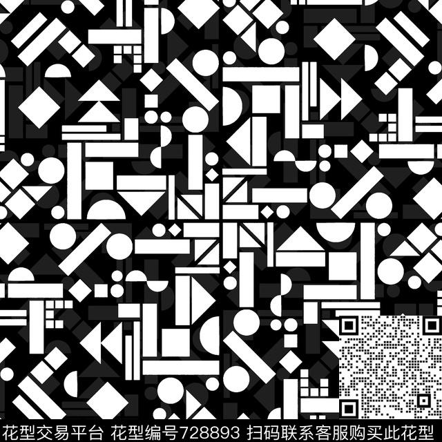 数码华亿平台几何大牌风传统印花华亿平台下载（图片编号: 728893） - 瓦栏（Walan）