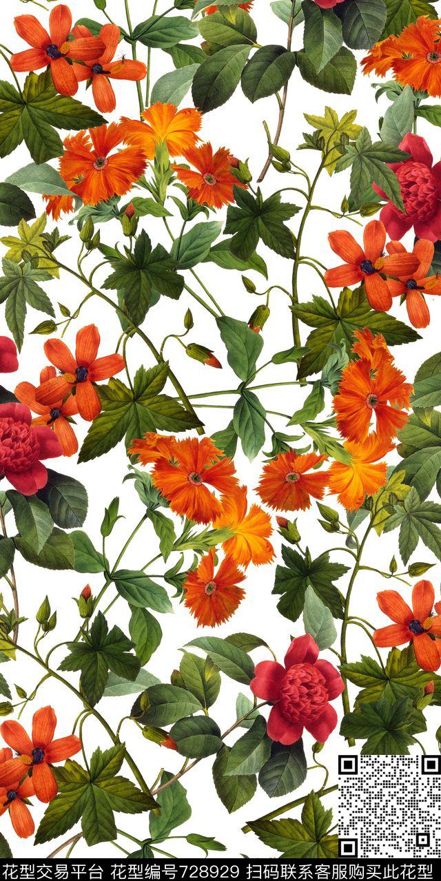 小碎花满版花数码花卉类数码印花华亿平台下载（图片编号: 728929） - 瓦栏（Walan）