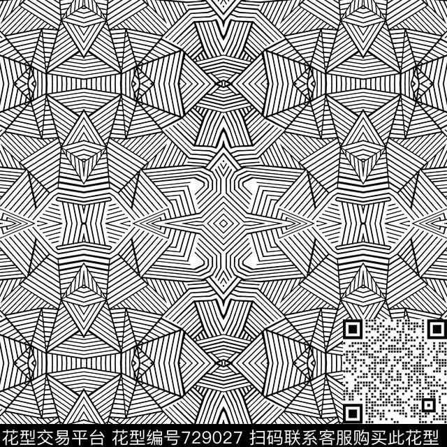 男装大牌风几何传统印花华亿平台下载（图片编号: 729027） - 瓦栏（Walan）