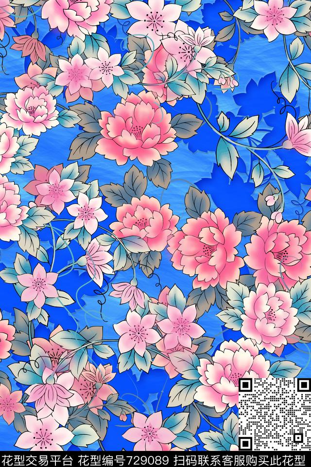 Chinesewindpeony数码印花华亿平台下载（图片编号: 729089） - 瓦栏（Walan）