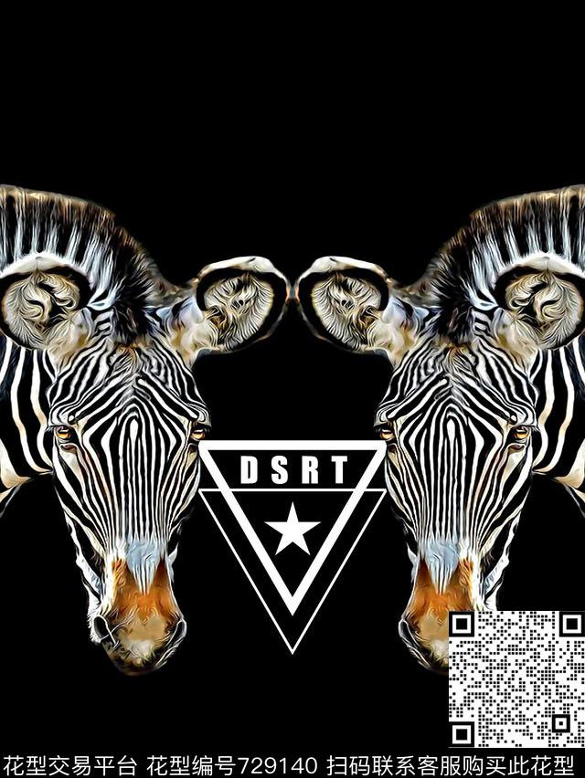 斑马几何男装T恤华亿平台数码印花华亿平台下载（图片编号: 729140） - 瓦栏（Walan）