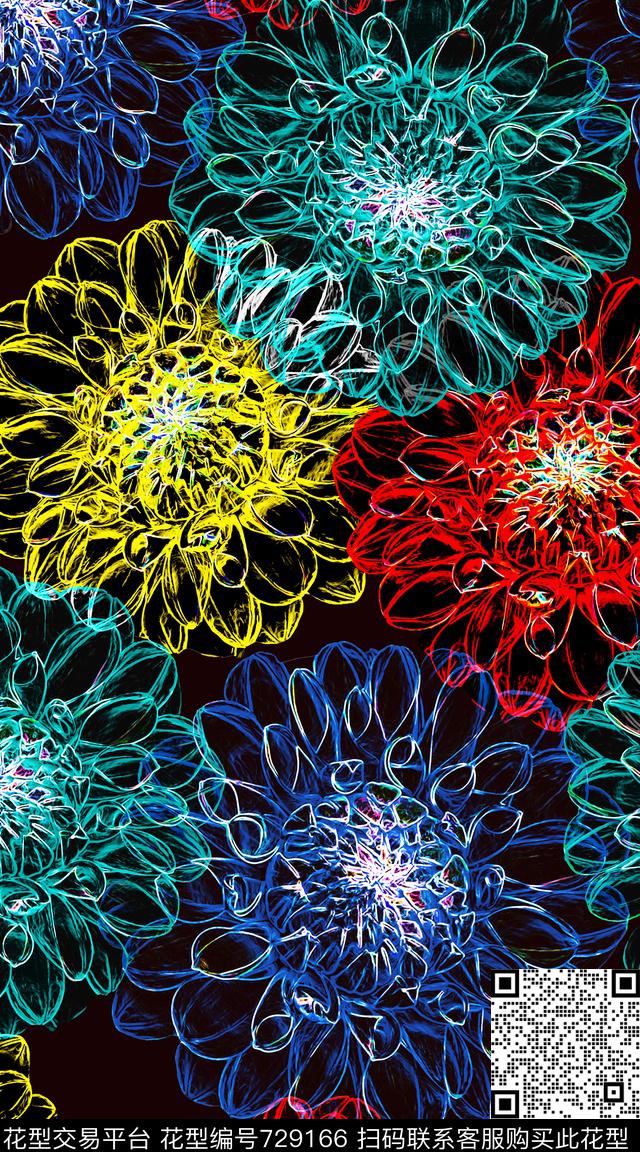 趣味抽象创意数码印花华亿平台下载（图片编号: 729166） - 瓦栏（Walan）