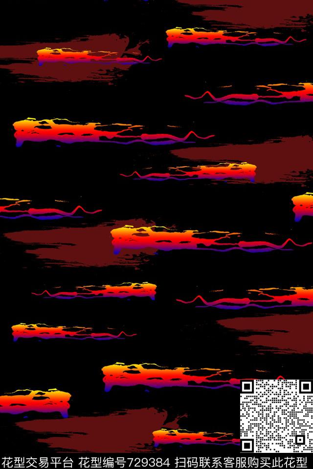 手绘艺术笔触风景数码印花华亿平台下载（图片编号: 729384） - 瓦栏（Walan）