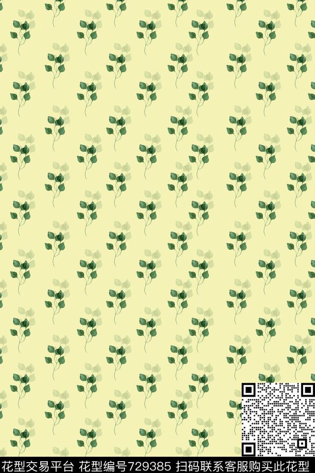 花卉小碎花叶子数码印花华亿平台下载（图片编号: 729385） - 瓦栏（Walan）