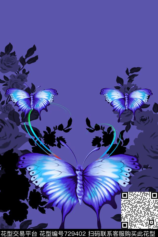 花卉数码印花华亿平台下载（图片编号: 729402） - 瓦栏（Walan）