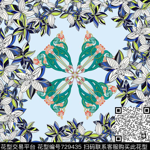 小清新佩斯利民族风数码印花华亿平台下载（图片编号: 729435） - 瓦栏（Walan）