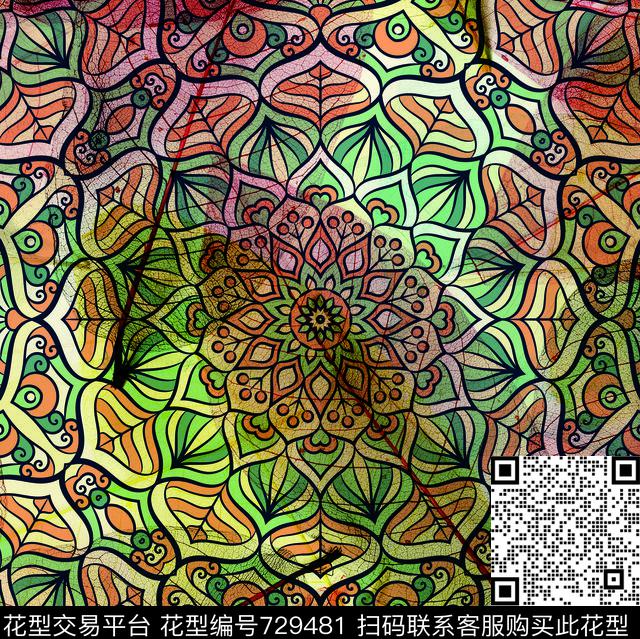 乱花花卉花瓣数码印花华亿平台下载（图片编号: 729481） - 瓦栏（Walan）